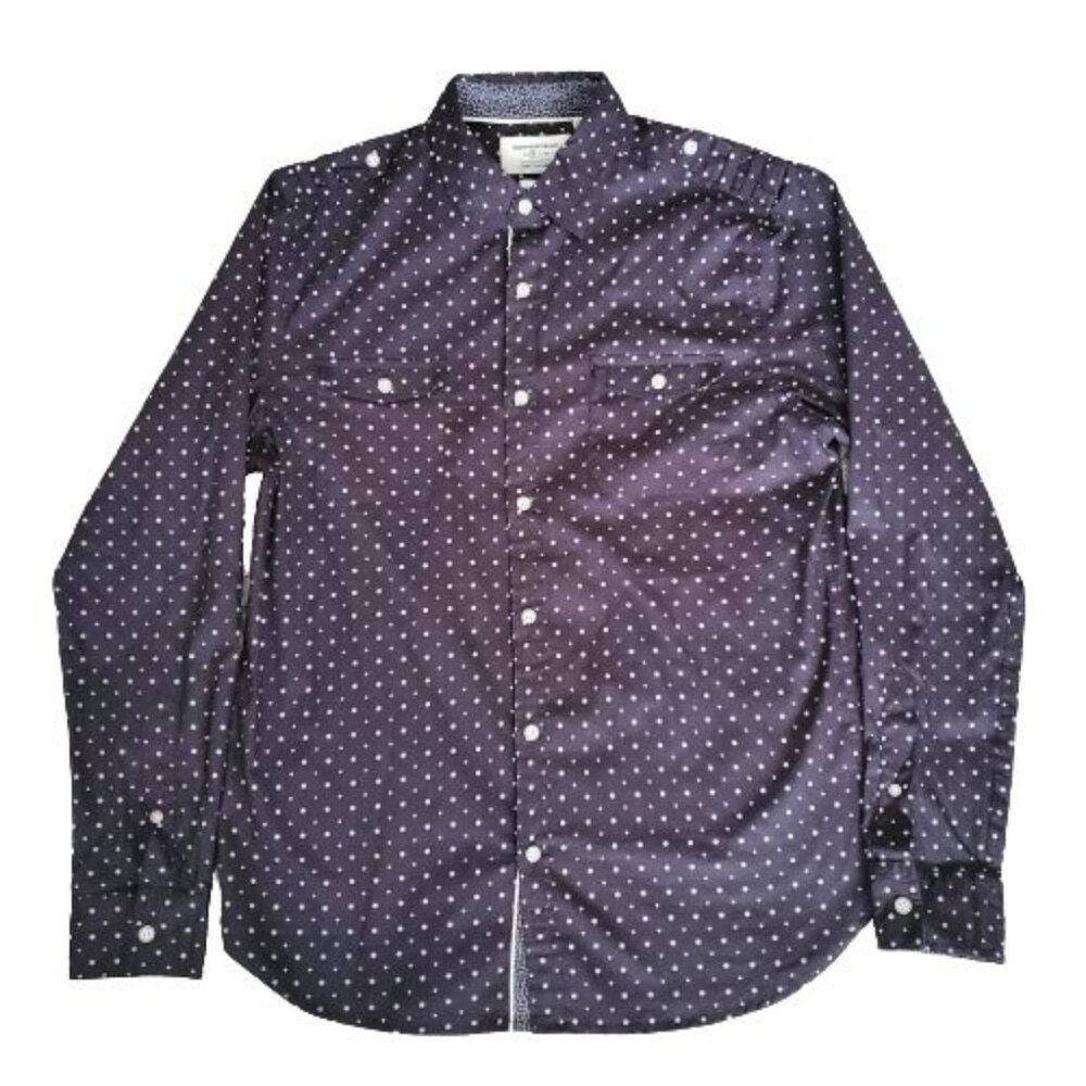 Paper Denim & Cloth Men's Polka Dot Stretch Fabric Slim Casual Shirt Size Medium - Picture 2 of 9